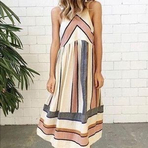 Striped midi dress